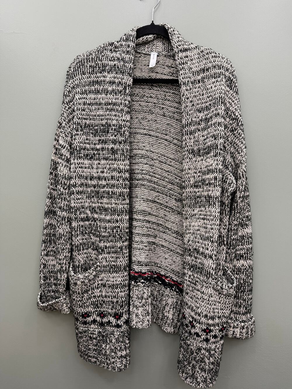 GapBody Marled Open Front Cozy Cardigan Sweater Pockets Medium